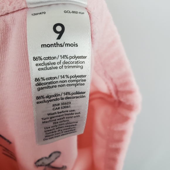 4/$25 SALE 🛍️ Carter's Pink 2-Piece Kitten Hoodie & Pants Set 9M - Picture 11 of 11